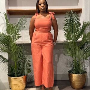 Coral Sleeveless Jumpsuit